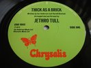 JETHRO TULL THICK AS A BRICK CHRYSALIS UK ORIGINAL WHITE i FIRST NEAR MINT AUDIO