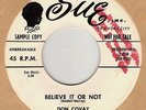 45rpm record; DON COVAY , BELIEVE IT OR NOT '  ROCKER  '