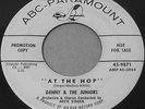 DANNY & THE JUNIORS AT THE HOP WLP PROMO 45 DJ COPY w/ SLEEVE 1958 ABC PARAMOUNT