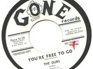 THE DUBS 1962 RARE Doo Wop PROMO 45 Strong VG+ YOU'RE FREE TO GO - GONE 5138