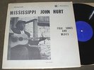 RARE Mississippi John Hurt Folk Songs And Blues LP Piedmont#13157 Shiny NM