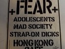 vtg org FEAR ADOLESCENTS MAD SOCIETY STRAP-ON Punk Flyer rock poster  early '80s