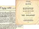 ELVIS PRESLEY 45 PICTURE SLEEVE w/INSERT Kid Galahad DJ PREVIEW  SP 45-118 EX/EX