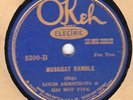 Okeh 8300 LOUIS ARMSTRONG HOT 5 Muskrat Ramble/HEEBIE JEEBEIS 1926 BLUE DJ  E+