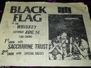 RARE 1982 BLACK FLAG FLYER SACCHARINE TRUST @ WHISKY A-GO-GO PUNK HARDCORE KBD