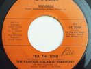 Black Gospel 45 FAMOUS ROCKS OF HARMONY Tell The Lord on Booker