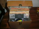 Vintage Decca deccafile 45 record case and 37 vintage 45's with plastic inserts