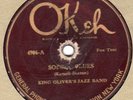 Okeh 4906 King Oliver Jazz Band 1924 SOBBIN' BLUES w Louis Armstrong