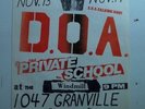 vtg org D.O.A. PRIVATE SCHOOL 11x17 Punk Flyer kbd hardcore 70s/80s poster