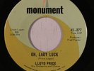 rare Soul 45 LLOYD PRICE oh lady luck MONUMENT Hear