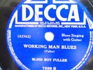 BLIND BOY FULLER-DECCA BLUES 78-WALKING AND LOOKING BLU