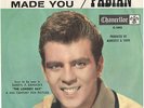 RAREST FABIAN PICTURE SLEEVE + 45--(WILD PARTY)--PS--PIC--SLV
