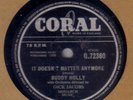 BUDDY HOLLY - It Doesn't Matter Anymore / Raining In My Heart 78 rpm disc