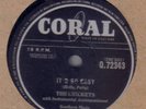 BUDDY HOLLY / THE CRICKETS - It's So Easy / Lonesome Tears 78 rpm disc