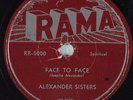 Hear Black Gospel 78 ALEXANDER SISTERS Face To Face RAMA 5000