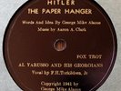 VERY RARE Al Yarusso & His Georgians - Hitler The Paper Hanger - 78 RPM L K