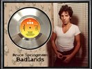 BRUCE SPRINGSTEEN - BADLANDS - FRAMED SILVER 45rpm  RECORD
