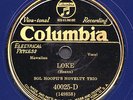 Sol Hoopii's Novelty Trio on  Bluewax  Columbia 40025-D   Exc