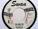 The Beatles - She Loves You - SWAN black print, white label DJ PROMO