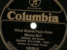 George Williams, Lemuel Fowler, piano, Oh Dark Gal Columbia 14078 78 rpm blues
