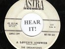 DOO WOP 45 The Dreamtones (Astra PROMO 551) A Lover's Answer/Mean Man