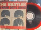 THE BEATLES A HARD'S DAY NITE TAIWAN HALF RED HALF BLACK RARE LP NICE   RARE