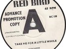 EVIE SANDS Take Me For A Little While (Red Bird) UK Advance Promo 45 Mint-