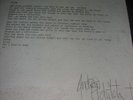 Sisters of Mercy Alice hand typed lyrics signed