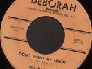 Rare NY R&B Northern Soul Popcorn 45 - BILLY HARNER (Deborah)  *Listen*