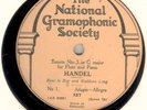 NATIONAL GRAMOPHONIC SOCIETY- HANDEL FLUTE SONATA WITH RENE LE ROY (1929)
