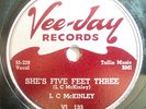 LC MCKINLEY-VEE JAY 78-STRANGE GIRL /SHE'S FIVE FEE THR
