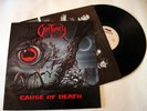 OBITUARY Cause of Death VINYL LP 1990 ROADRACER AUTOGRAPHED x3  OOP