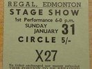 CHUCK BERRY GRAHAM BOND MOODY BLUES MIKE PATTO LONG JOHN   EDMONTON 1965 TICKET