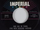 R&B Popcorn 45 BERNA-DEAN One Gal In Town, Five Men Hanging Around IMPERIAL HEAR