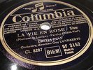 Edith Piaf La Vie En Rose  French Columbia DF-3152, 1st.  10’’ 78rpm E+.
