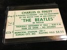 Beatles Ticket Stub, Original Rare Ticket, Kansas City, 1964, Charles Finley,