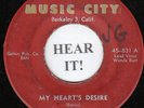 DOO WOP 45 The Crescendos (Music City 831) My Heart's Desire/Take My Heart VG+