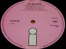 FREE - FIRE AND WATER - RARE 1st UK PINK ISLAND PRESSING - TOP CONDITION