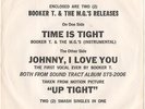 BOOKER T. & M.G.'S--PROMO ONLY TITLE SLEEVE + 45 on STAX--(TIME IS TIGHT)-PS-PIC