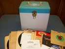 1950's SQUARE DANCE RECORDS  78  & 45 RPM in METAL STORAGE BOX