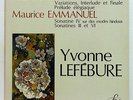 YVONNE LEFEBURE pl. PAUL DUKAS & MAURICE EMMANUEL Piano works FY017 NM