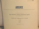 BACH *partita for violin N°2*Wolfgang SCHNEIDERHAN *ORG ARCHIV 10