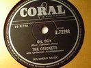 Crickets 78, Note Fade Away / Oh Boy, U.K. issue, great sound, Buddy Holly