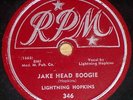 Lightning Hopkins-Jake Head Boogie/Lonesome Dog Blues RPM 346 78 HEAR Lightnin'