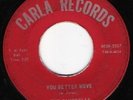 THE GAMBRELLS 45 You Better Move CARLA 2527 RARE NORTHERN SOUL VG