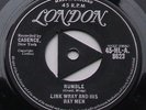 Link Wray And His Ray Men - Rumble - UK 45 - London HLA 8623 - Tri Centre