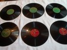 6 Vintage Greek 78 RPM Records - Columbia (Green & Red) Record Labels