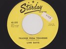 '56 STARDAY Rockers LINK DAVIS Trucker From Tennessee/Don't Big Shot Me M- HEAR