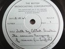 BBC TRANSCRIPTION LP ALBERT EINSTEIN COMMON LANGUAGE OF SCIENCE 1941 78 RPM RARE