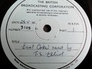 BBC TRANSCRIPTION LP x 2 T. S. ELIOT READING EAST COKER 78 RPM RARE POETRY
